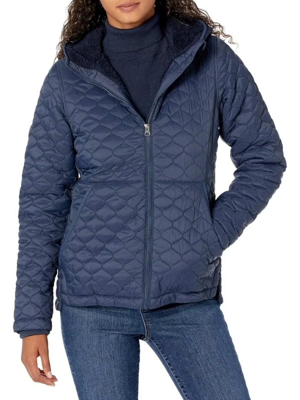 Lightweight Quilted Full-Zip Water-Resistant Hooded Puffer Jacket for Women